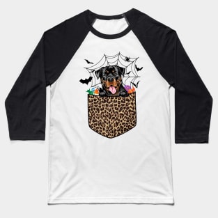 Cute Rottweiler Dog Lover Gift Leopard Rottweiler Halloween Baseball T-Shirt